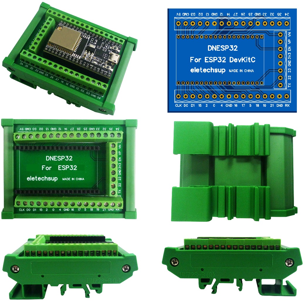 Devkitc - ESP32 DIN レールマウントネジ端子台アダプター ESP32S ESP WROOM