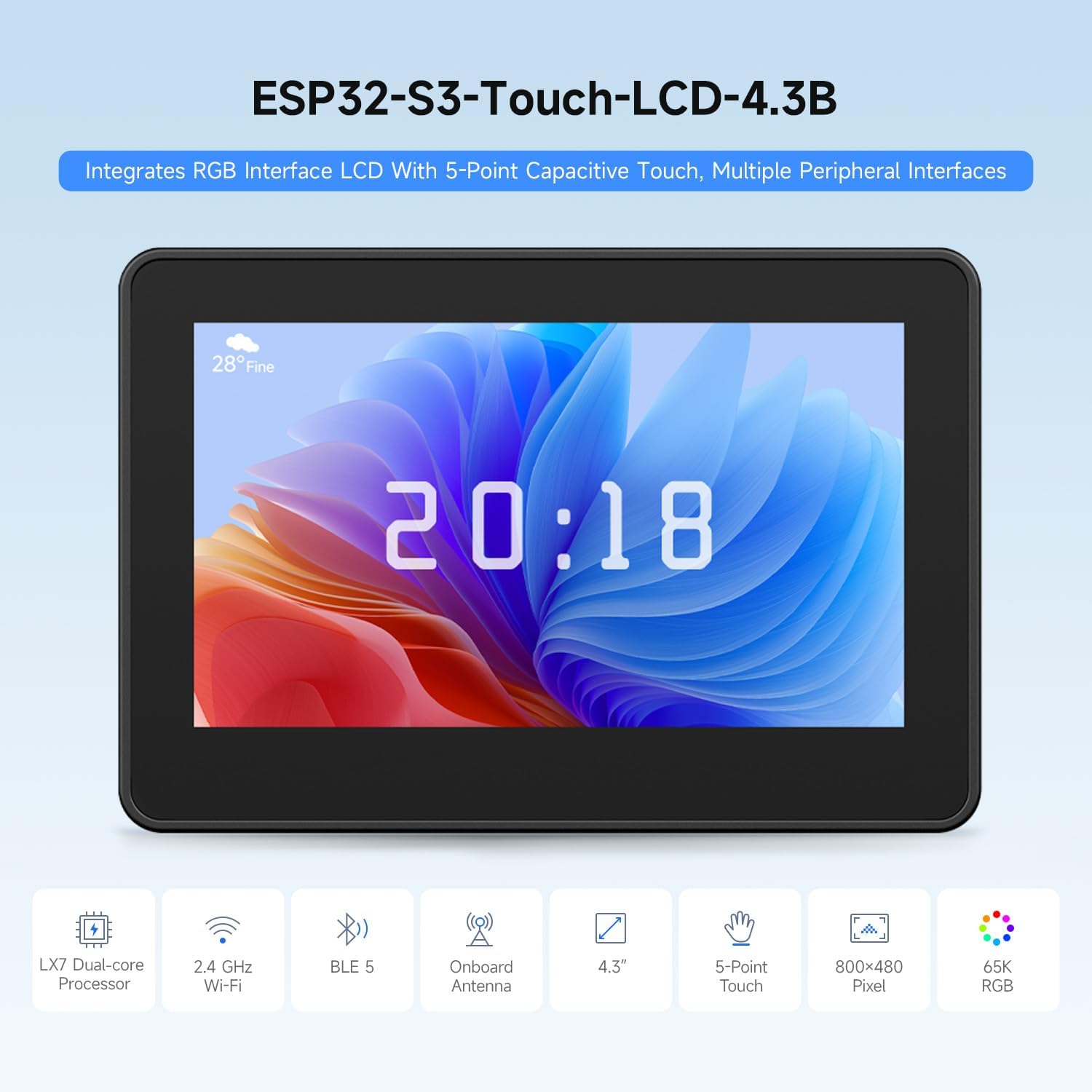 Waveshare ESP32-S3 4.3 インチ IPS - Lolin S3 のレビューと価格
