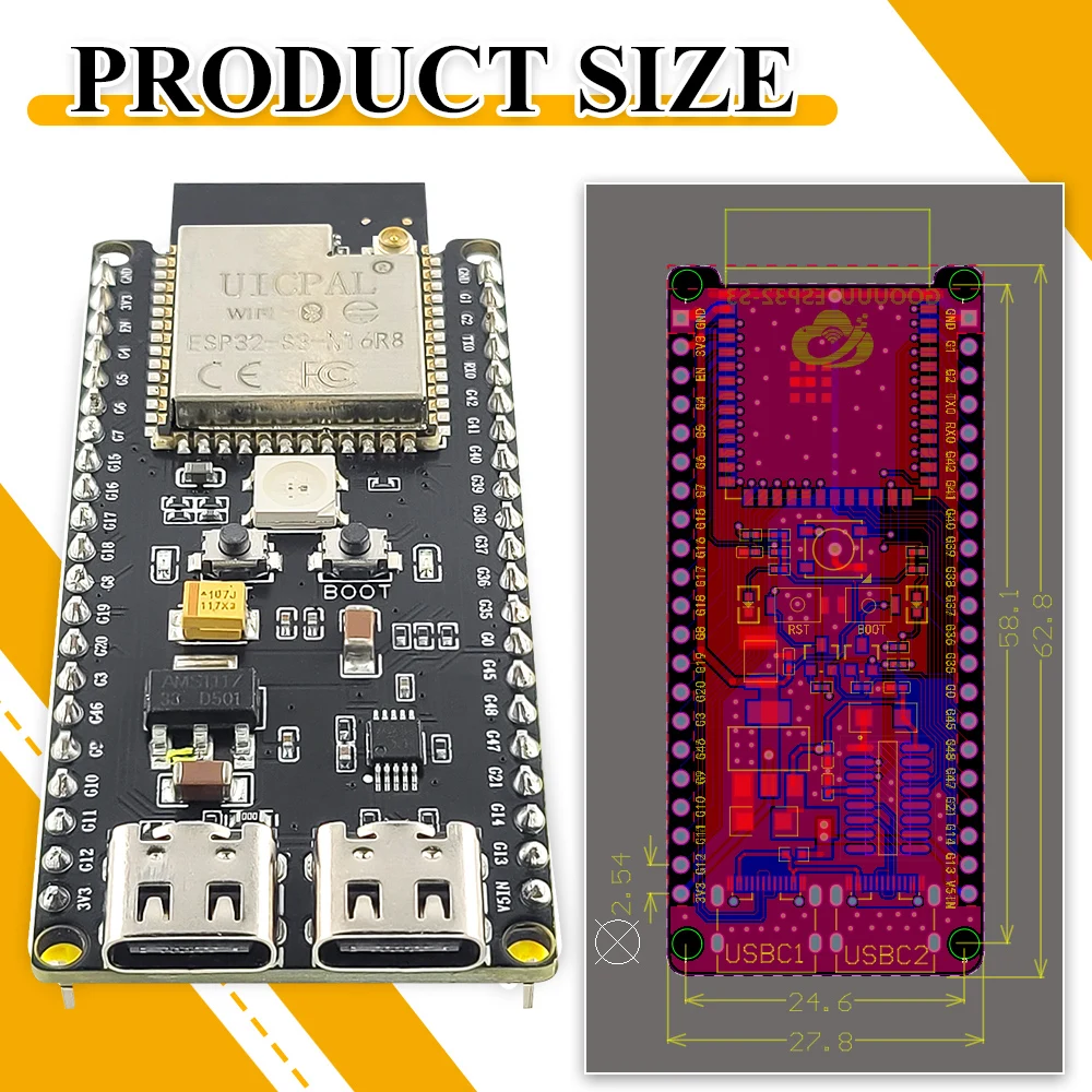 ESP32-S3-DevKitC-1 開発ボードキット。2. - Esp32 S3 Devkitc 1 のレビューと価格