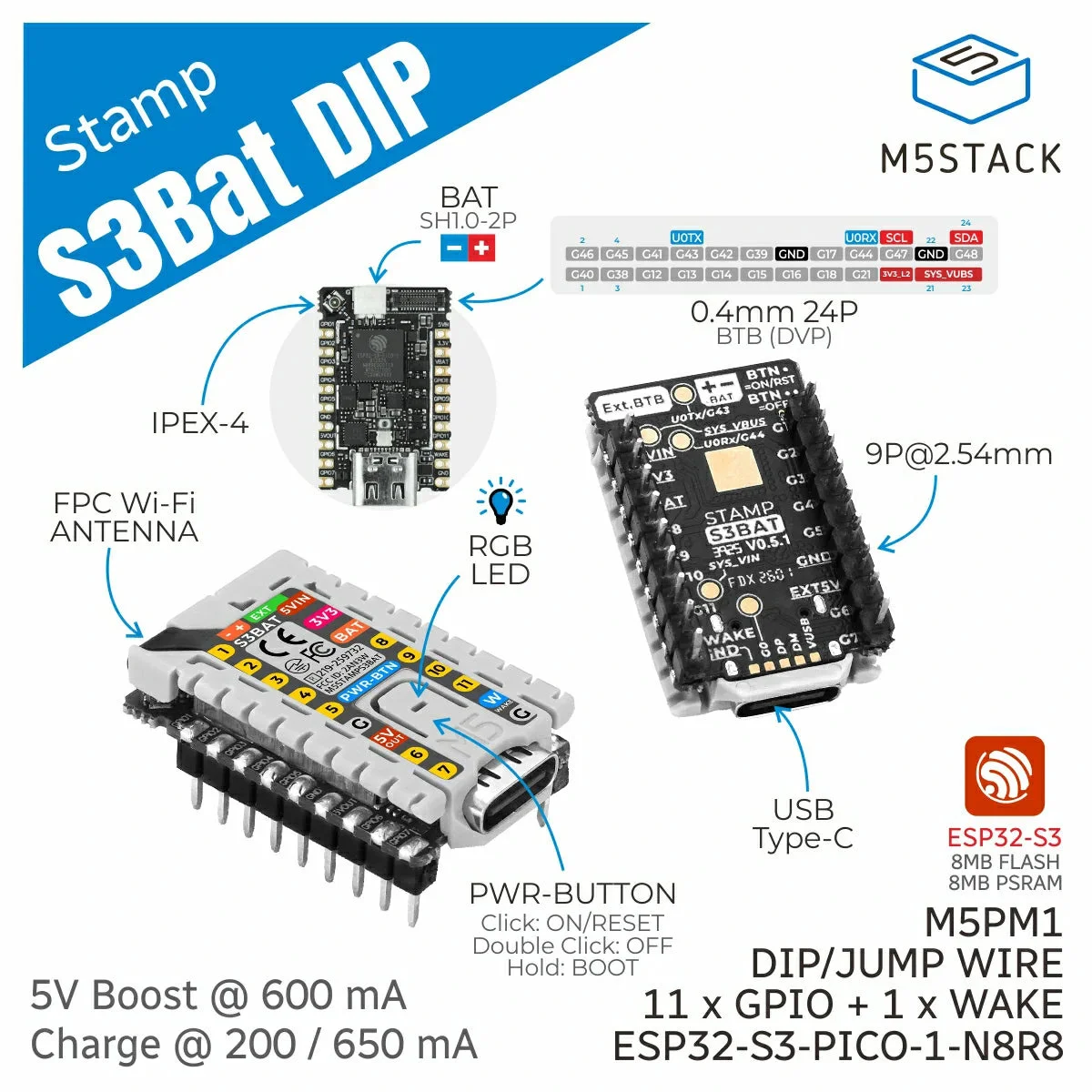 M5Stack M5StampS3：電源管理機能を搭載したE - M5Stack のレビューと価格